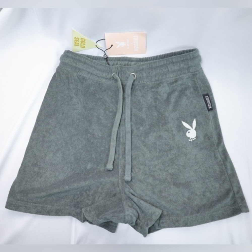 🅽🅴🆆 𝐏𝐋𝐀𝐘𝐁𝐎𝐘 lounge towel short in gray, size 4